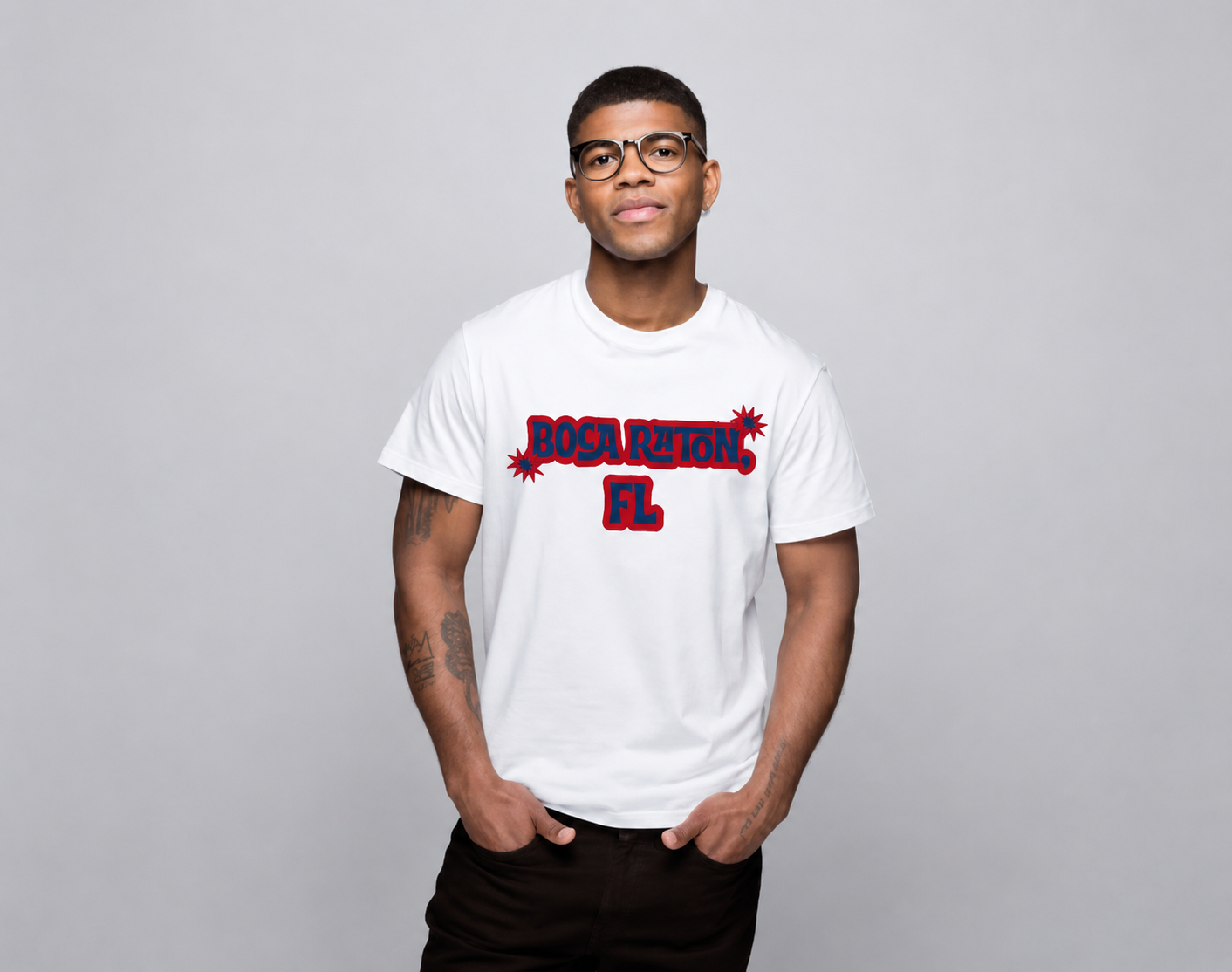Boca Raton FL Retro Graphic T-Shirt  South Florida Lifestyle Apparel