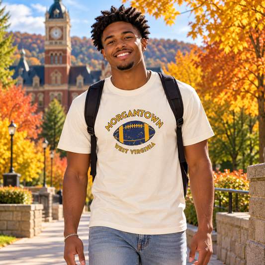 Morgantown West Virginia Vintage Football T-Shirt