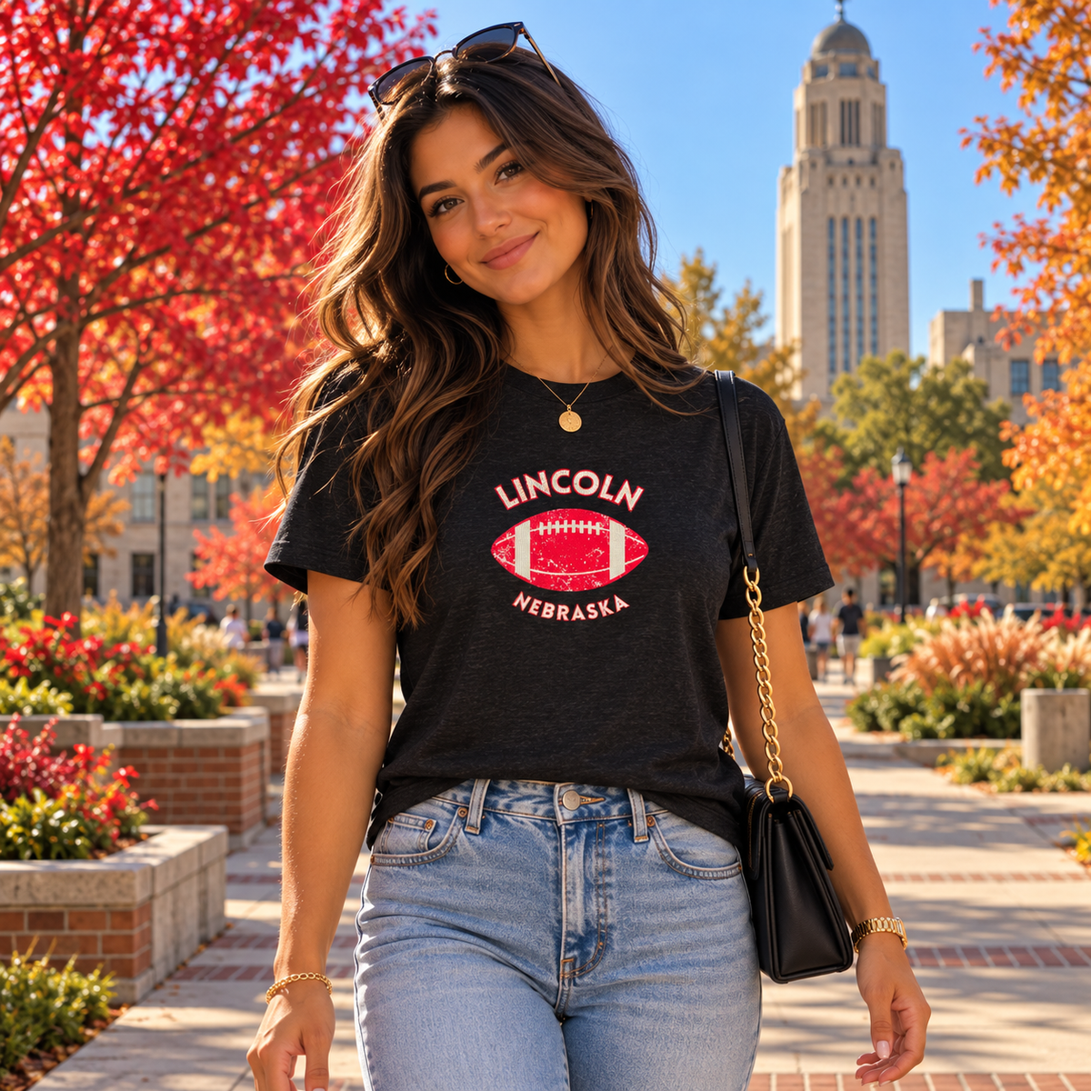 Lincoln Nebraska Vintage Football T-Shirt
