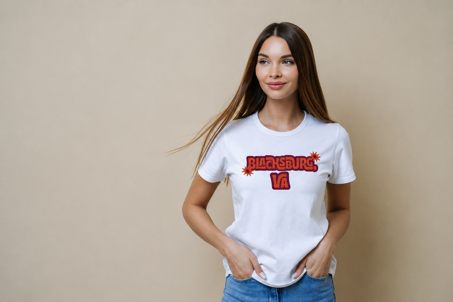 Blacksburg VA Retro Graphic T-Shirt Vintage Virginia College Town Apparel