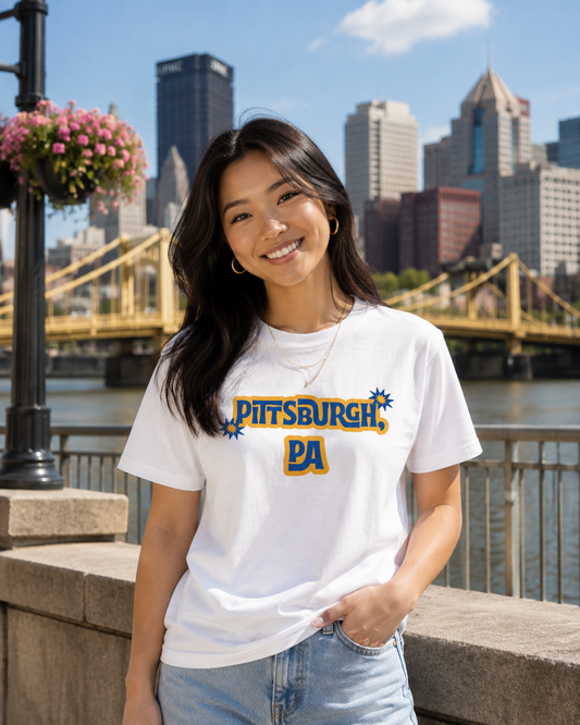 Pittsburgh PA Retro College Town T-Shirt
